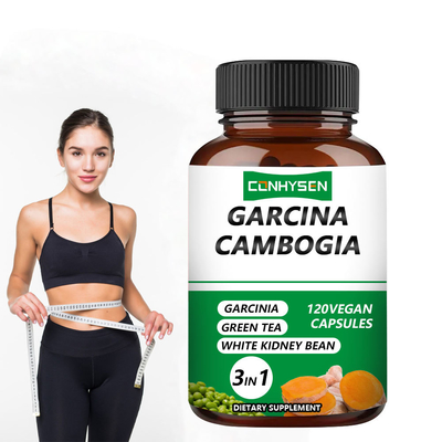 Özelleştirme 3'ü 1 Arada Garcinia Cambogia Kapsülleri Beyaz Fasulye ile Gücü Destekler