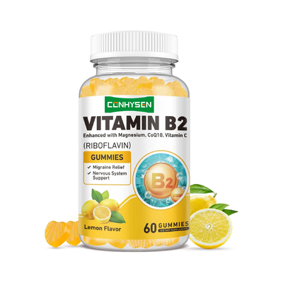 OEM ODM Şekersiz Magnezyum Beslenme Destek Sinir Sistemi B2 Vitamini Sakızlar