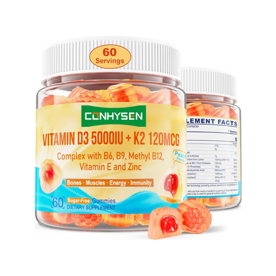 OEM ODM Şekersiz Vitaminler Kalsiyum Emini Artırır Vitamin D3 K2 Sakızlar