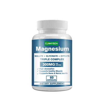 300MG Magnezyum Kapsülleri Kemik ve Sinir Sağlığını Destekler Üçlü Kompleks Kapsüller