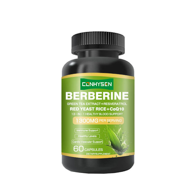 OEM/ODM 1300mg Berberine Kapsülleri Sağlıklı Kan Destek için 13-In-1 Yeşil Çay Ekstrağı Takviyesi