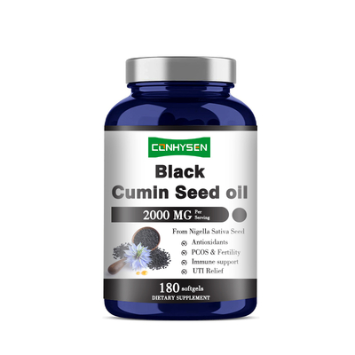 İmmuni desteği için özel siyah kumin tohumu yağı 500 mg.