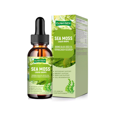 Özel Etiket Destek Tiroid Fonksiyonu Doğal Deniz Moss Sıvı Damla Fabrikası